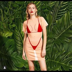 NWOT fashion brand company M bikini knit dress